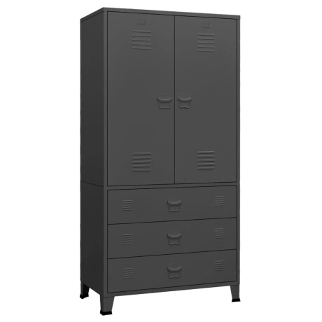 vidaXL Kledingkast industrieel 90x50x180 cm metaal antracietkleurig afbeelding2 - 1