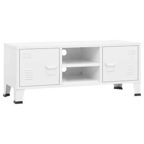 vidaXL Tv-meubel industrieel 105x35x42 cm metaal wit afbeelding2 - 1
