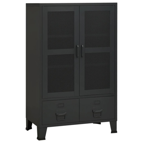 vidaXL Opbergkast industrieel 70x40x115 cm metaal zwart afbeelding2 - 1