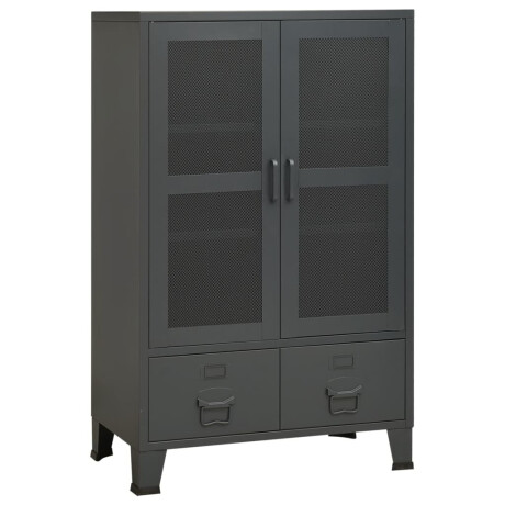 vidaXL Opbergkast industrieel 70x40x115 cm metaal antracietkleurig afbeelding2 - 1
