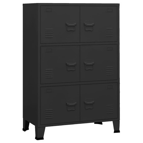 vidaXL Opbergkast industrieel 75x40x115 cm metaal zwart afbeelding2 - 1
