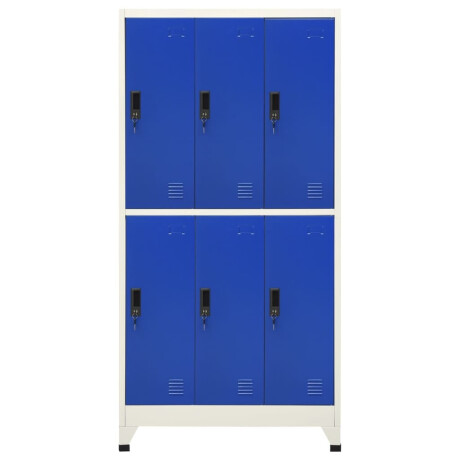vidaXL Lockerkast 90x45x180 cm staal grijs en blauw afbeelding2 - 1