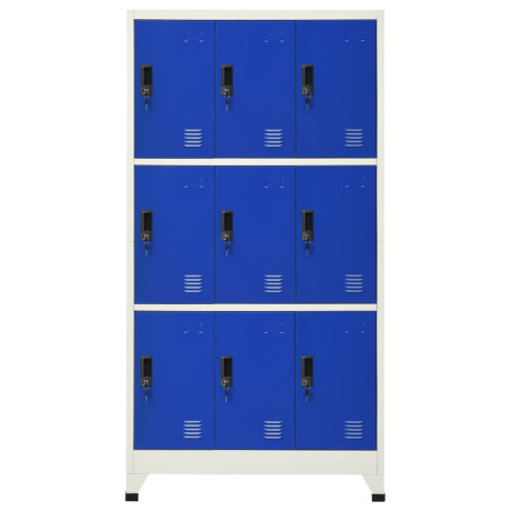 vidaXL Lockerkast 90x45x180 cm staal grijs en blauw afbeelding2 - 1