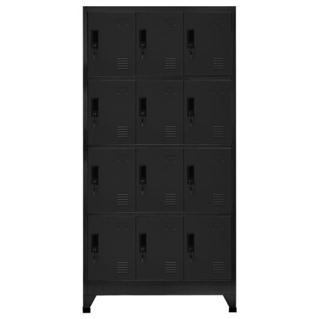 vidaXL Lockerkast 90x45x180 cm staal zwart afbeelding2 - 1