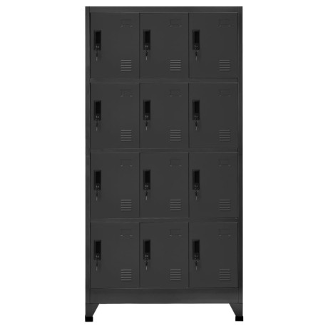 vidaXL Lockerkast 90x45x180 cm staal antracietkleurig afbeelding2 - 1