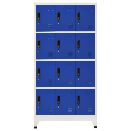 vidaXL Lockerkast 90x45x180 cm staal grijs en blauw afbeelding2 - 1