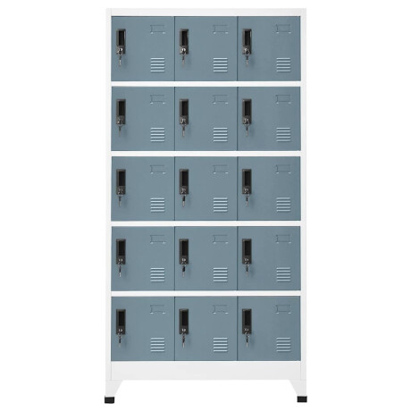 vidaXL Lockerkast 90x40x180 cm staal lichtgrijs en donkergrijs afbeelding2 - 1