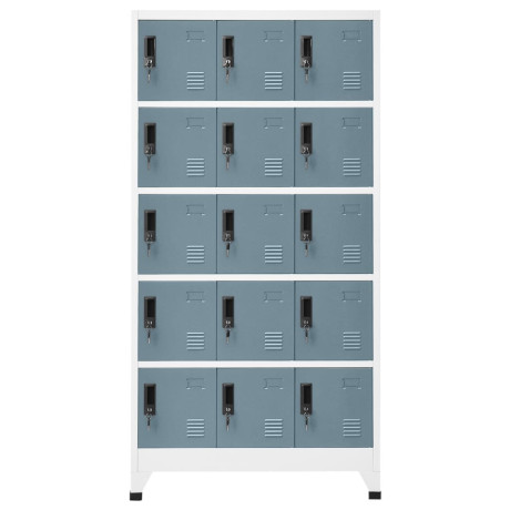 vidaXL Lockerkast 90x40x180 cm staal lichtgrijs en donkergrijs afbeelding2 - 1