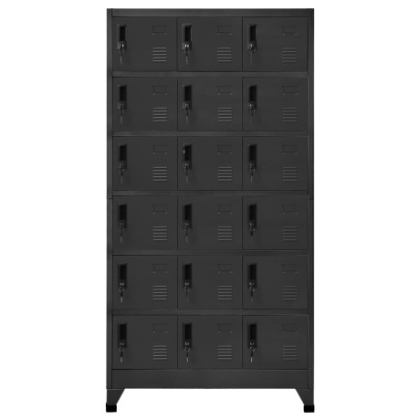 vidaXL Lockerkast 90x40x180 cm staal antracietkleurig afbeelding2 - 1