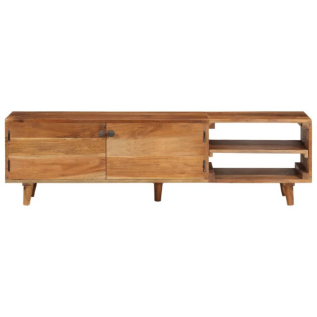 vidaXL Tv-meubel 140x30x40 cm massief acaciahout met hongingafwerking afbeelding2 - 1