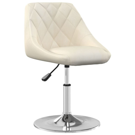 vidaXL Eetkamerstoelen draaibaar 6 st fluweel crèmekleurig afbeelding2 - 1