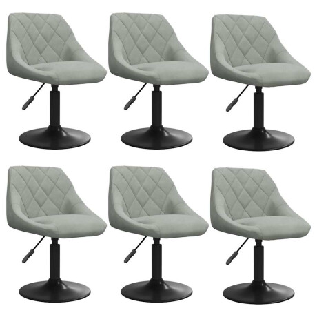 vidaXL Eetkamerstoelen draaibaar 6 st fluweel lichtgrijs afbeelding2 - 1