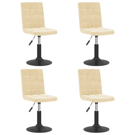 vidaXL Eetkamerstoelen draaibaar 4 st fluweel crèmekleurig afbeelding2 - 1