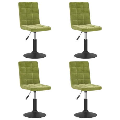 vidaXL Eetkamerstoelen draaibaar 4 st fluweel lichtgroen afbeelding2 - 1