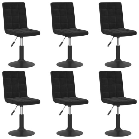 vidaXL Eetkamerstoelen draaibaar 6 st fluweel zwart afbeelding2 - 1