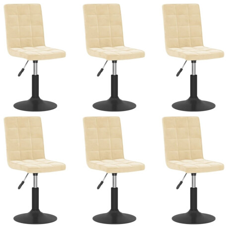 vidaXL Eetkamerstoelen draaibaar 6 st fluweel crèmekleurig afbeelding2 - 1