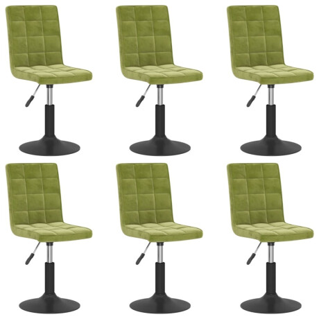 vidaXL Eetkamerstoelen draaibaar 6 st fluweel lichtgroen afbeelding2 - 1