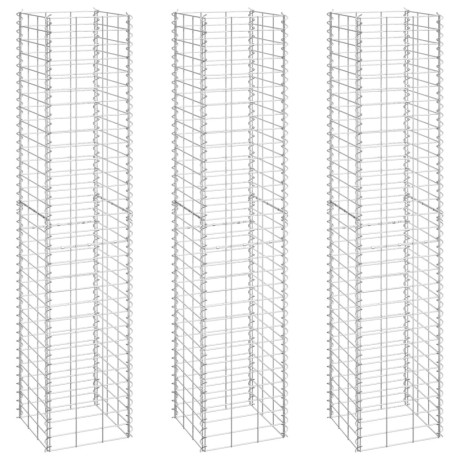 vidaXL Schanskorf plantenbakken 3 st verhoogd 30x30x150 cm ijzer afbeelding2 - 1