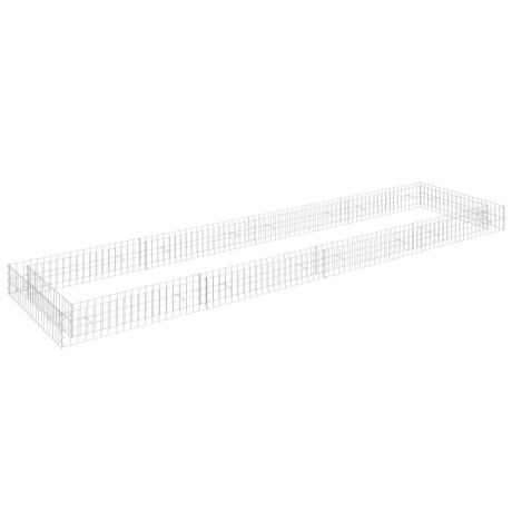 vidaXL Gabion plantenbak verhoogd 400x100x20 cm gegalvaniseerd staal afbeelding2 - 1