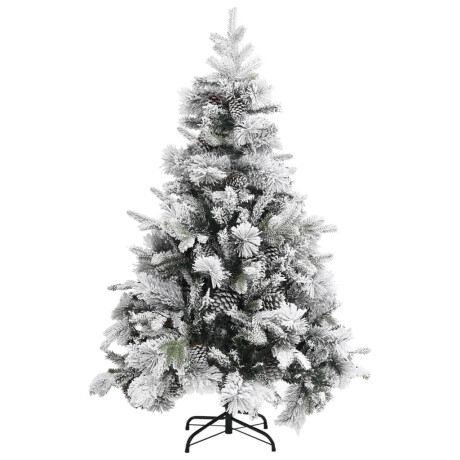 vidaXL Kerstboom met dennenappels en sneeuw 150 cm PVC en PE afbeelding2 - 1