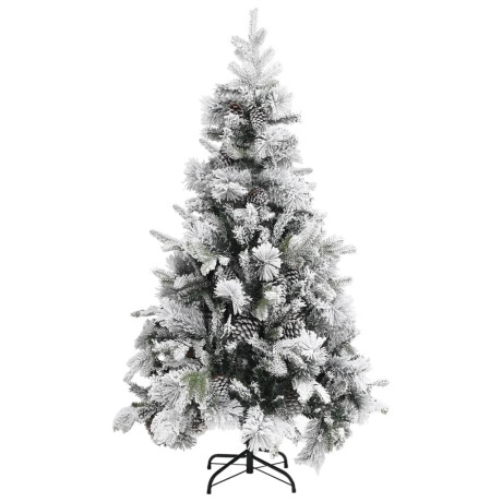 vidaXL Kerstboom met dennenappels en sneeuw 195 cm PVC en PE afbeelding2 - 1