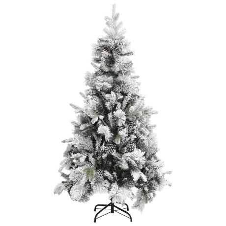 vidaXL Kerstboom met dennenappels en sneeuw 225 cm PVC en PE afbeelding2 - 1
