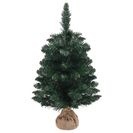 vidaXL Kunstkerstboom met standaard 60 cm PVC groen afbeelding2 - 1