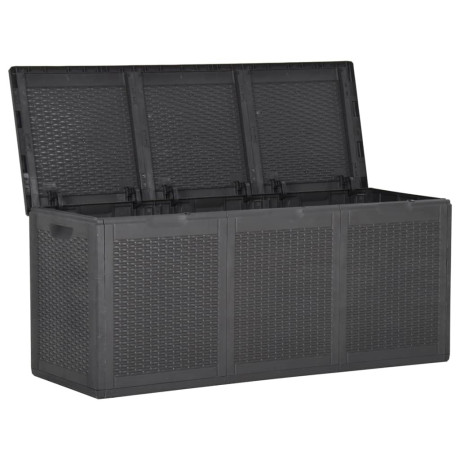 vidaXL Tuinbox 270 L PP rattan zwart afbeelding2 - 1