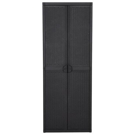 vidaXL Tuinkast 65x45x172 cm PP rattan zwart afbeelding2 - 1