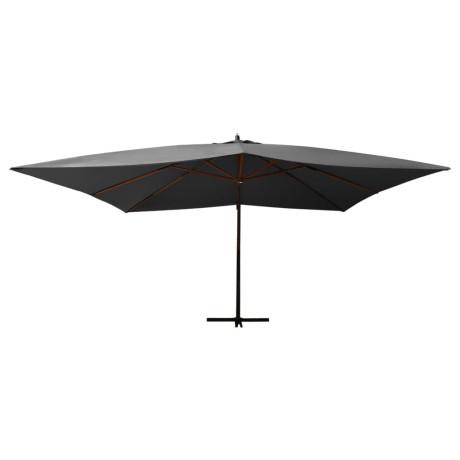 vidaXL Zweefparasol met houten paal 400x300 cm antracietkleurig afbeelding2 - 1