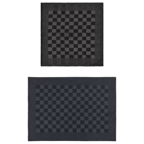 vidaXL 20-delige Keukendoekenset katoen zwart en grijs afbeelding2 - 1