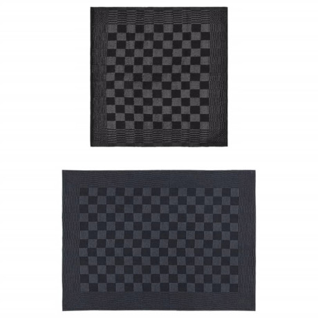 vidaXL 50-delige Keukendoekenset katoen zwart en grijs afbeelding2 - 1