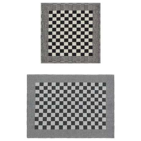 vidaXL 10-delige Keukendoekenset katoen zwart en wit afbeelding2 - 1