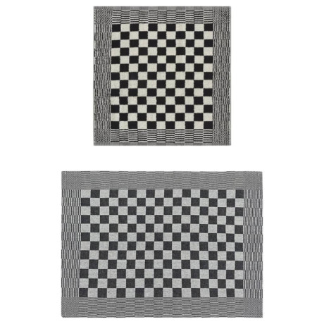 vidaXL 20-delige Keukendoekenset katoen zwart en wit afbeelding2 - 1