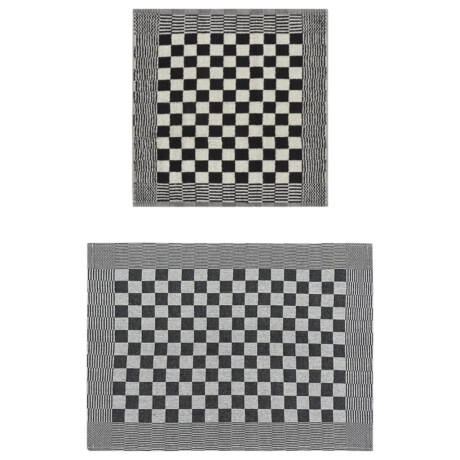 vidaXL 20-delige Keukendoekenset katoen zwart en wit afbeelding2 - 1