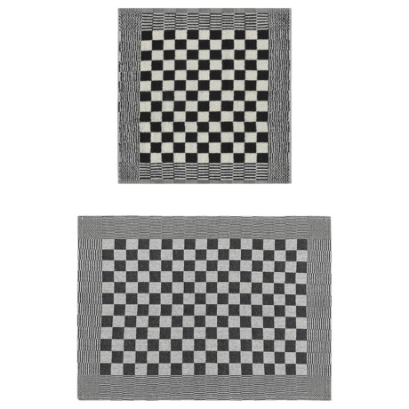 vidaXL 50-delige Keukendoekenset katoen zwart en wit afbeelding2 - 1