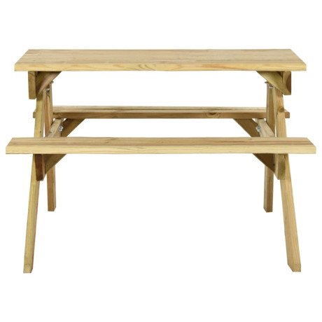 vidaXL Picknicktafel met banken 110x123x73 cm geïmpregneerd grenenhout afbeelding2 - 1