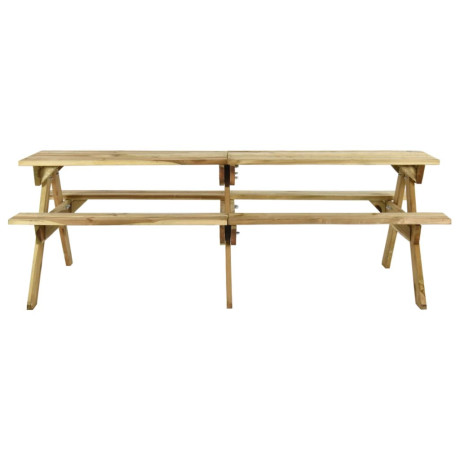 vidaXL Picknicktafel met banken 220x122x72 cm geïmpregneerd grenenhout afbeelding2 - 1