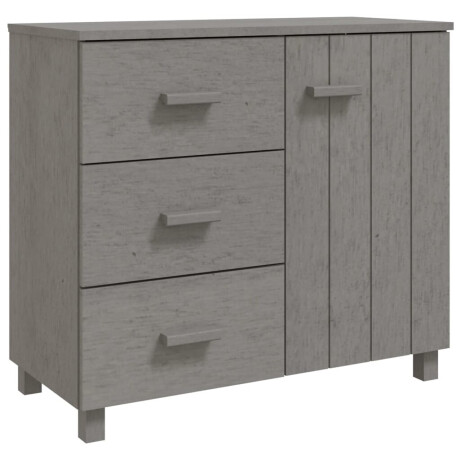 vidaXL Dressoir HAMAR 90x40x80 cm massief grenenhout lichtgrijs afbeelding2 - 1
