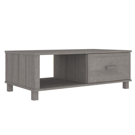 vidaXL Salontafel HAMAR 100x55x35 cm massief grenenhout lichtgrijs afbeelding2 - 1
