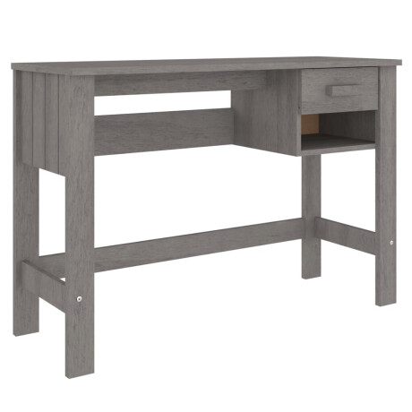 vidaXL Bureau HAMAR 110x40x75 cm massief grenenhout lichtgrijs afbeelding2 - 1