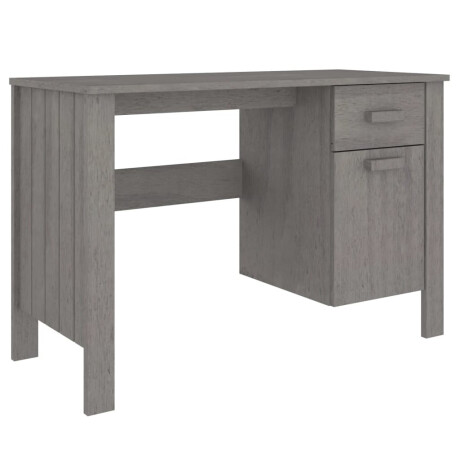 vidaXL Bureau HAMAR 113x50x75 cm massief grenenhout lichtgrijs afbeelding2 - 1