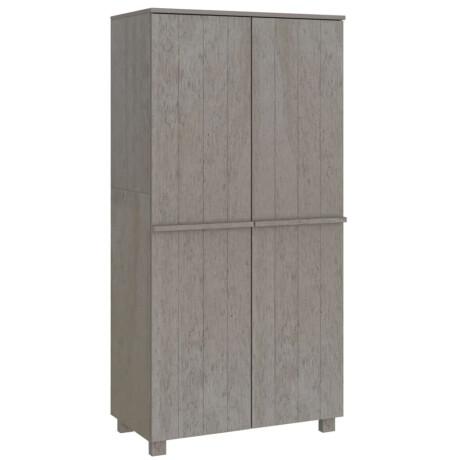 vidaXL Kledingkast HAMAR 89x50x180 cm massief grenenhout lichtgrijs afbeelding2 - 1