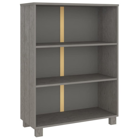 vidaXL Boekenkast HAMAR 85x35x112 cm massief grenenhout lichtgrijs afbeelding2 - 1