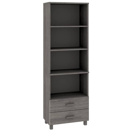 vidaXL Hoge kast HAMAR 60x35x180 cm massief grenenhout lichtgrijs afbeelding2 - 1