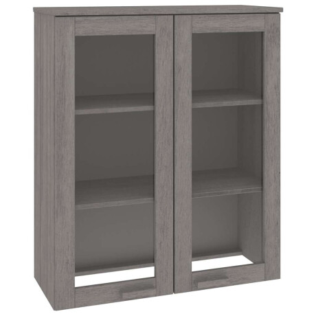 vidaXL Opzetkast HAMAR 85x35x100 cm massief grenenhout lichtgrijs afbeelding2 - 1