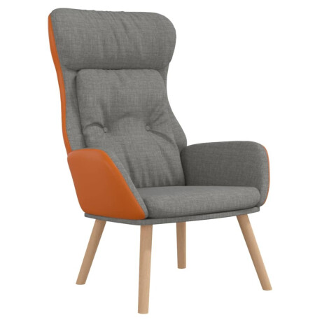 vidaXL Relaxstoel stof en PVC lichtgrijs afbeelding2 - 1