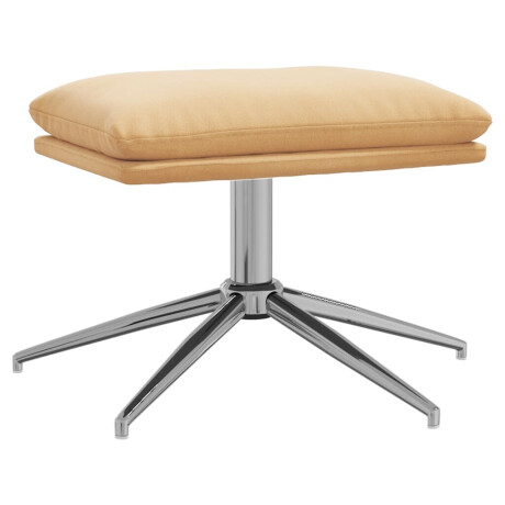 vidaXL Voetenbank 60x60x35 cm microvezelstof crèmekleurig afbeelding2 - 1