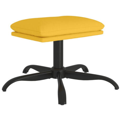 vidaXL Voetenbank 60x60x36 cm stof mosterdgeel afbeelding2 - 1