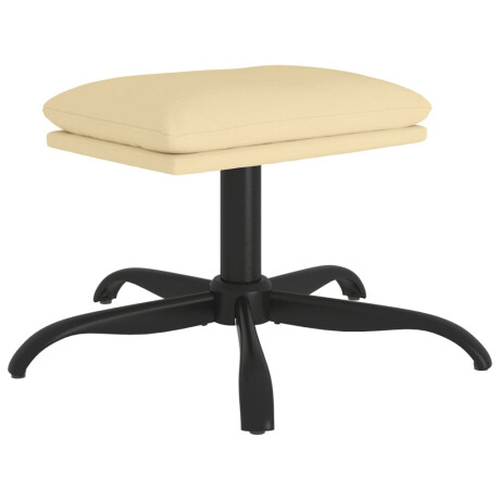 vidaXL Voetenbank 60x60x36 cm fluweel crèmewit afbeelding2 - 1